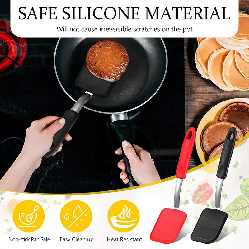 Description Picture 5 of itemSilicone Cookie Spatula Turner Nonstick Mini Brownie Spatula Flexible Kitchen Spatulas Heat Resistant Flipper Egg Utensils