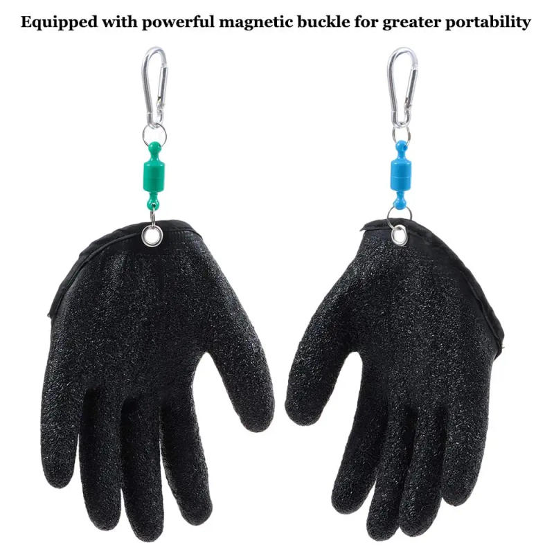 Description Picture 6 of item1pc Left Or Right Professional Catch Fish Latex Hunting Gloves Fishing Glove Antiskid Protect Hand Puncture Scrapes Fisherman