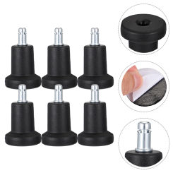 6 Pcs Fixed Caster Pads Furniture Feet Adjustable Desk Chair Casters for Office Replacement Metal Plastic Leveler