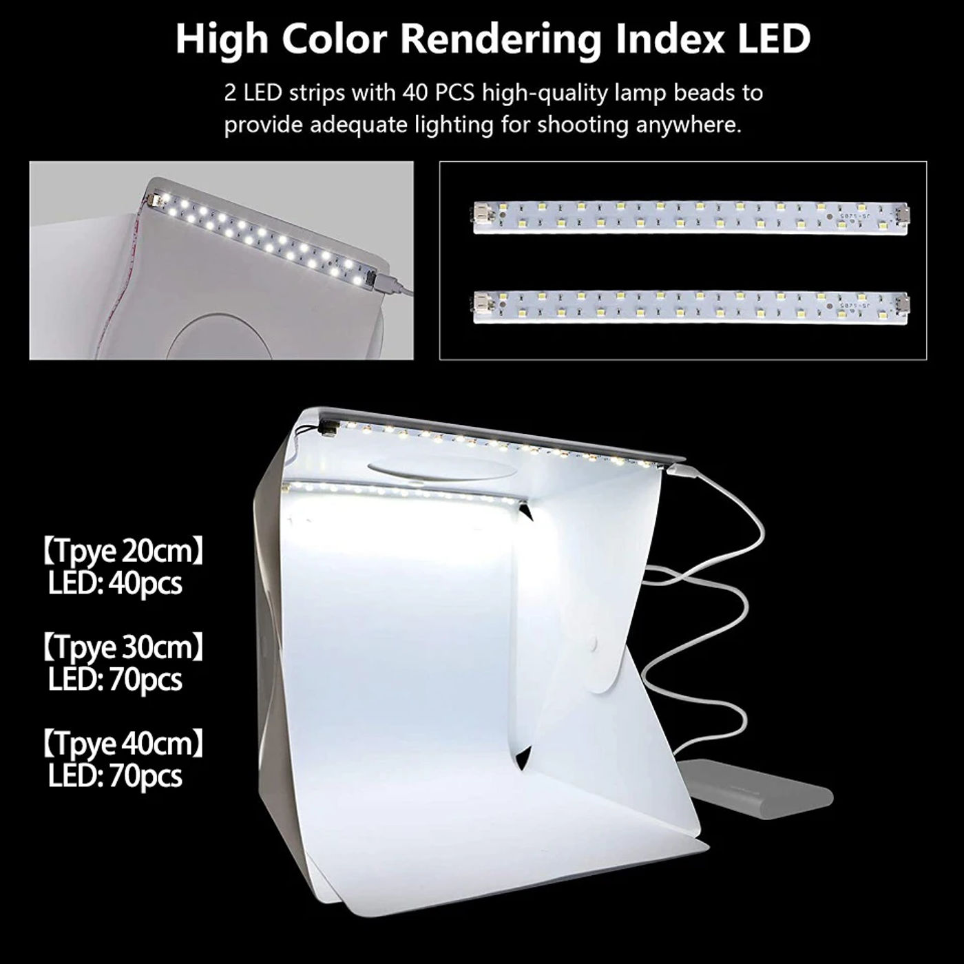 Description Picture 5 of itemSoftbox Light Folding Box For Photo Studio Led Cubes To Take Photos Products Shooting Tent Photography Lighting Softbox Kit Lamp