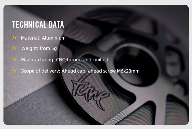 Description Picture 4 of itemRYET Headset Top Cap Aluminum 7075 Ahead-cap Tune-Cap Extra Light CNC Machined Bolt Stem Cap Bike Steering Box Cover Cycling