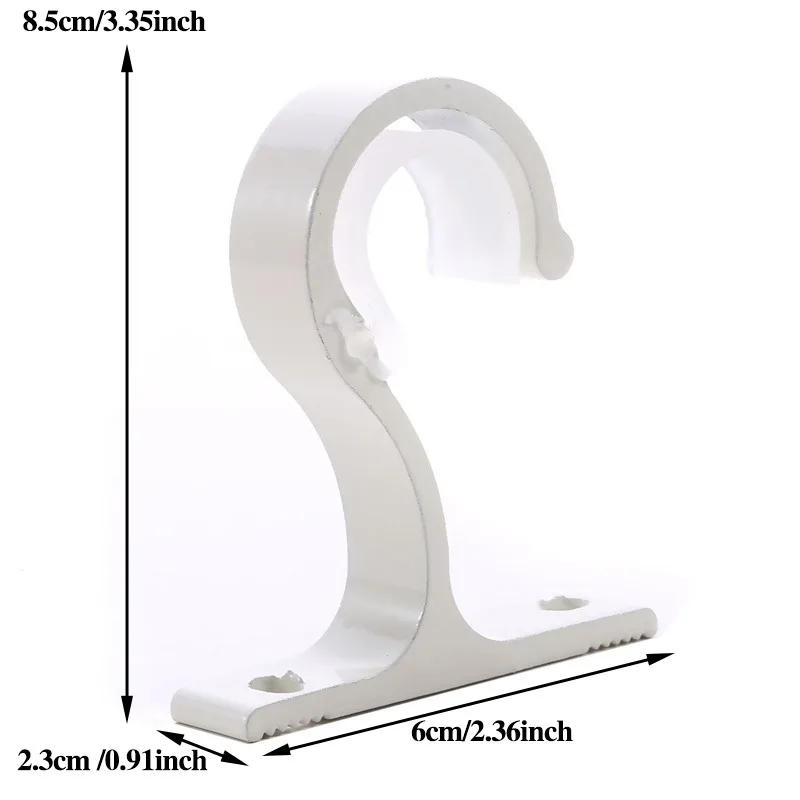 Description Picture 6 of itemCurtain Rods Bracket Hanger Hook Rod Support Clamp Crossbar Fixing Clip Wall Hooks Organizer Rails Rack Home Storage