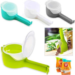 Bag Clips for Food Food Storage Sealing Clips with Pour Spouts Kitchen Chip Bag Clips Plastic Cap Sealer Clip Kitchen Storage