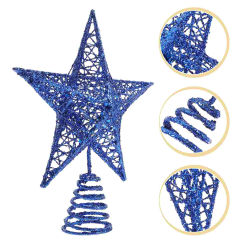 Xmas Tree Star Topper Christmas Stars on of Halloween Indoor Decor Outdoor Decorations Blue Iron