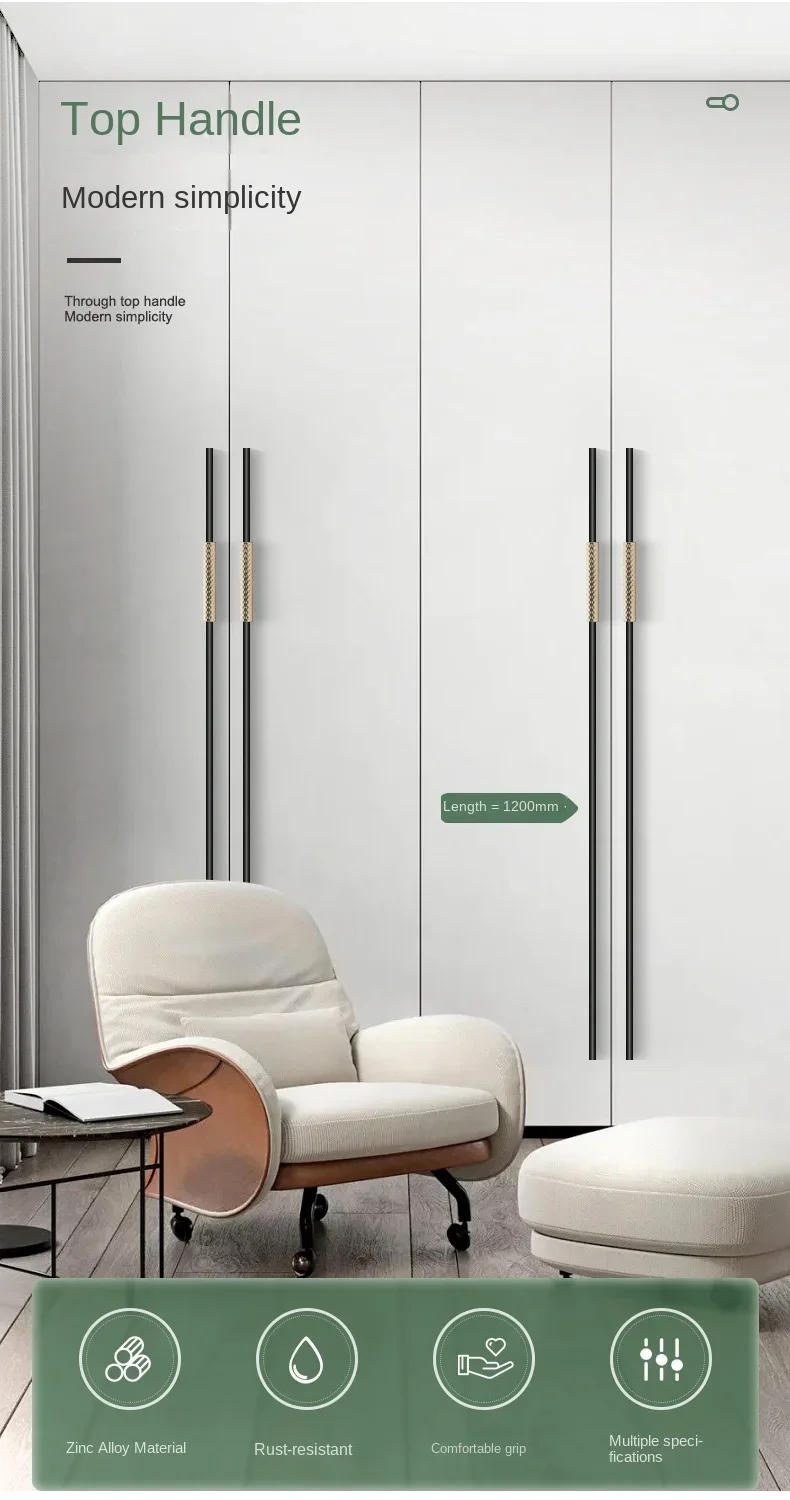 Description Picture 2 of itemCylinder Vintage Zinc Alloy Hallway Furniture Black Gold  Cabinet Door Lock Cabinet Handle