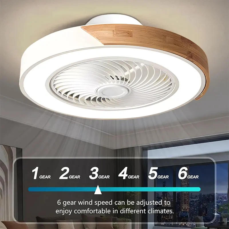 Description Picture 5 of itemSmart Dia.50cm Celing Fans Lights with Remote Control for Bedroom Living Room Low Floor Tricolor LED Ceiling Lamps AC85-265V
