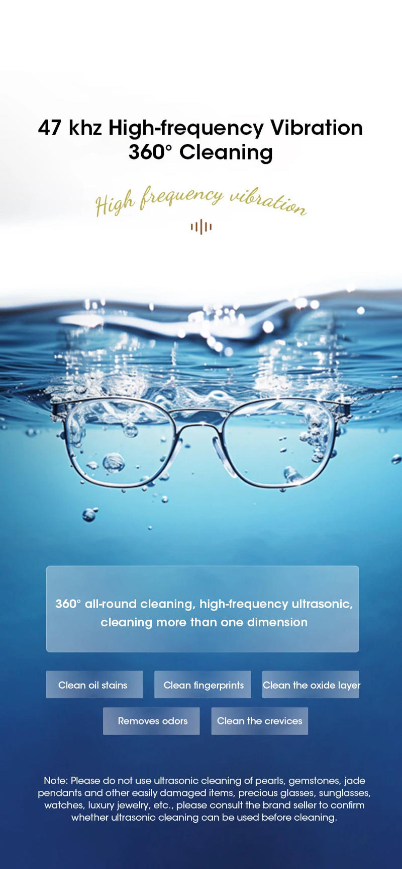 Description Picture 5 of itemUltrasonic Cleaners Glasses Cleaning Ultrasound Jewelry Cleaner Machine High Frequency Ultrasonic Bath For Jewelry Washing