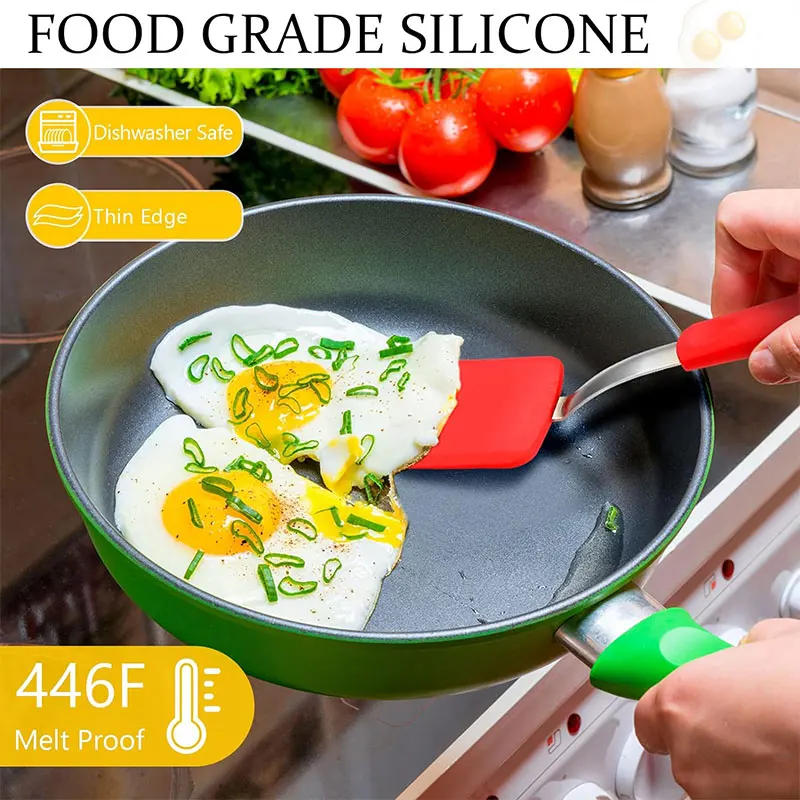 Description Picture 6 of itemSilicone Cookie Spatula Turner Nonstick Mini Brownie Spatula Flexible Kitchen Spatulas Heat Resistant Flipper Egg Utensils