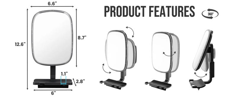 Description Picture 4 of itemTAILI Fog-Free Shaving Shower Mirror with Holder Removable Wall Adjustable Mirror with Suction Cup for Bathroom Accessories
