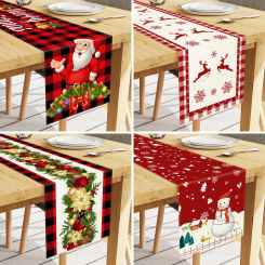 Christmas Linen Table Flag  Western Restaurant Tablecloth  Nordic Christmas Snowman Table Flag