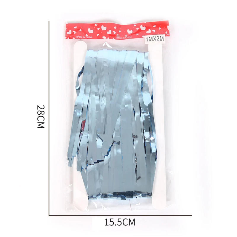 Description Picture 4 of item2 Pack Foil Curtain Silver Black Gold Rose Gold Glitter Shimmer Fringer Curtains for Birthday Wedding Party Backdrop Decorations