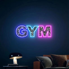 Gym neon sign, Gym neon light, Gym wall art, Gym wall decor, Dumbbell neon sign, Fitness neon sign, Neon sign wall decor, Led ne
