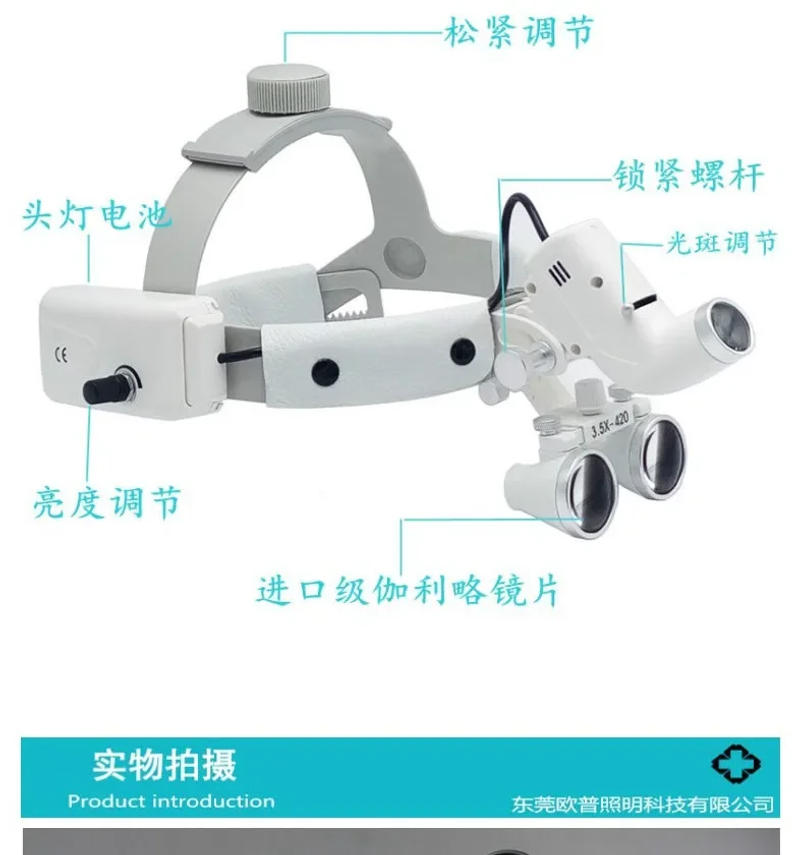 Description Picture 4 of itemDental magnifying glass + LED headlamp Head-mounted orthopedic surgery magnifying glass светильник светильник настенный 벽등