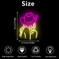 Cowgirl Neon Sign Sexy Girl LED Neon Light SignHouse Aesthetic Restaurant BAR Living Room Wall Decor with Dimmable Switch