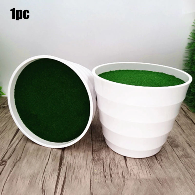 Description Picture 3 of itemArtificial Pot Plants Pot Nursery Pot Artificial Lawn Vase White Plastic Thick Plant Flower Pot Home Garden Decoration