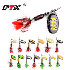 FTK 7.5g 12g 17.5g Metal Spinner Bait With Treble Hooks Hard Arttificial Bait Fishing Lure Pike Bass