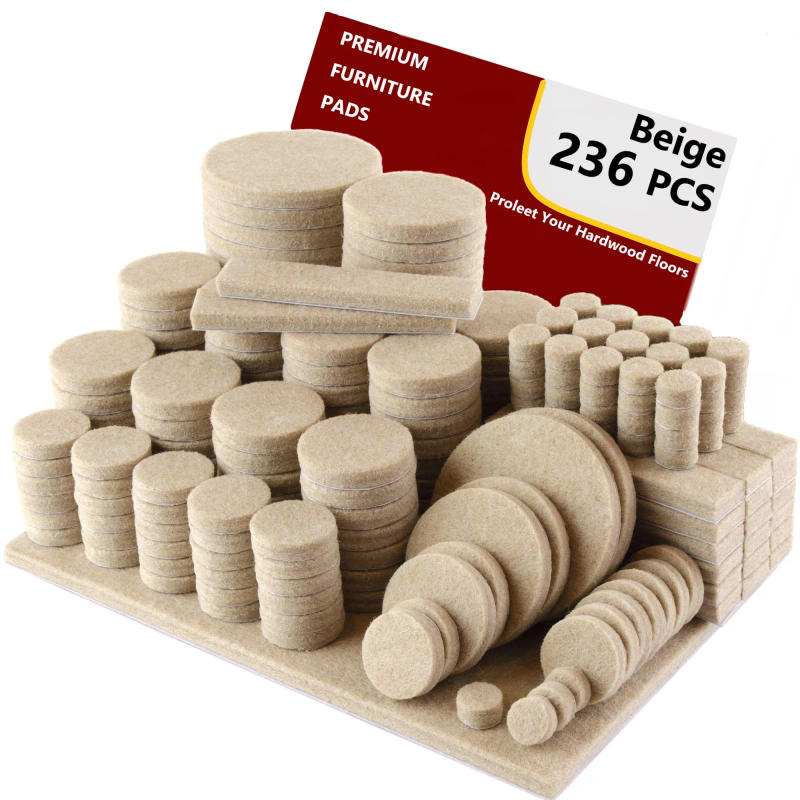 Description Picture 2 of item236 Pcs Furniture Pads Hardwoods Floors Self Adhesive, Cuttable Felt Chair Pads, Anti Scratch Floor Protectors