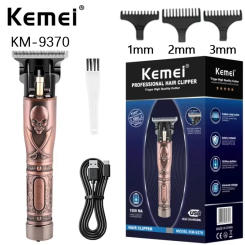 Kemei KM-9370 Cordless USB Trimmer Hair Cutting Machine Heavy Hitter Baldheaded Hair Clippers Trimmer Hair Trimmer for Men