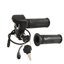 48V Electric Bicycle Handlebar Throttle Grip With Keys 6-pin Speed Control Accelerator For E-scooter Cycling Modified Accessory