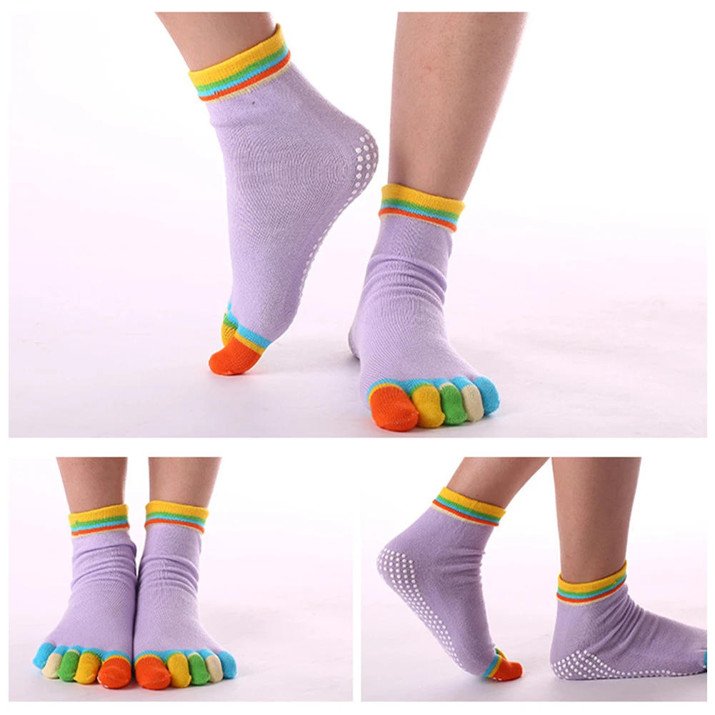 Description Picture 5 of itemWomen Colorful Yoga Socks Non-Slip Ladies Dance Socks Cotton Healthy Sports Five-toed Socks
