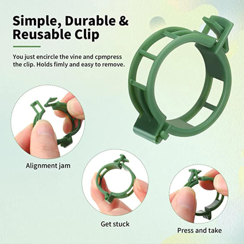 Description Picture 6 of item100 PCS Plant Support Clips Plastic Ties Trellis Stake Clips Garden Veggie Tomato Greenhouse Holder For Garden Tools Accessories
