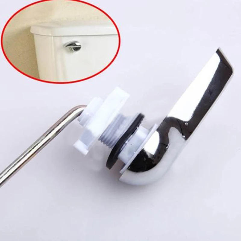 Description Picture 2 of itemUniversal Toilet Tank Flush Lever Chrome Finished Toilet Handle Replacements Fits Most Water Tank Accessory Bathroom Tools