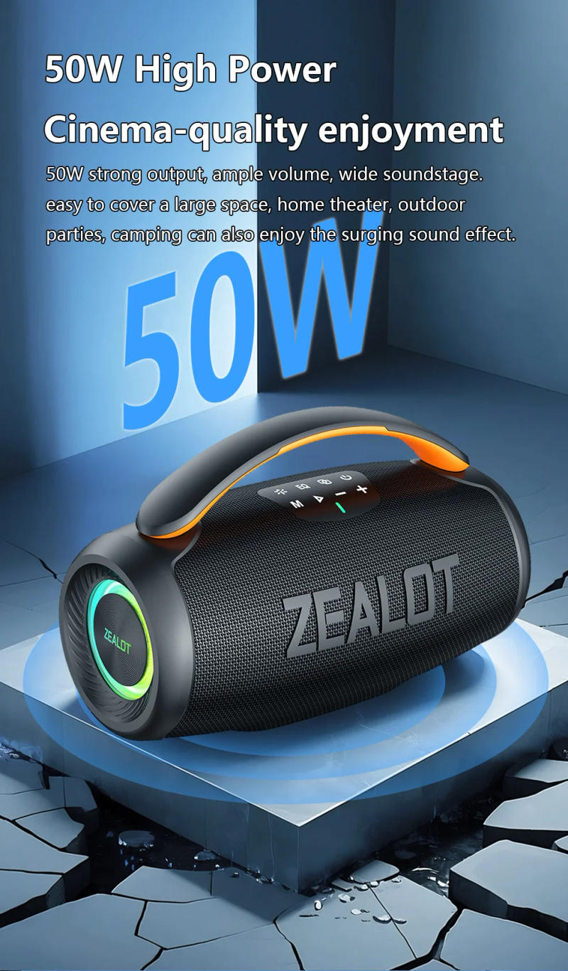 Description Picture 6 of itemZEALOT P11 50W Wireless Speaker Outdoor Portable Subwoofer with Hifi Sound Dual Pairing Fast Charging 6000mAh Battery