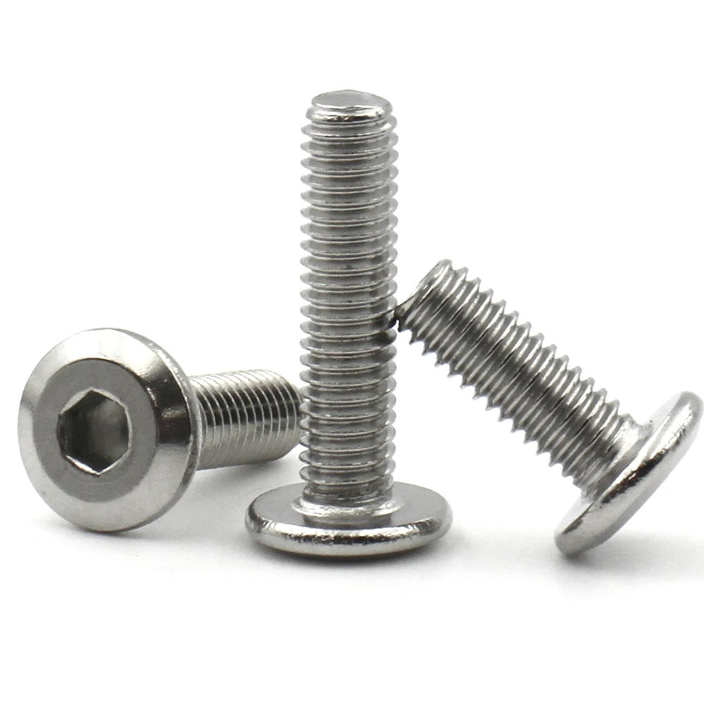 Description Picture 5 of item50 / 10 / 5 M3 M4 M5 M6 M8 304 Stainless Steel Flat Hex Hexagon Large Furniture Socket Rivet Screw Joint Connect Allen Head Bolt