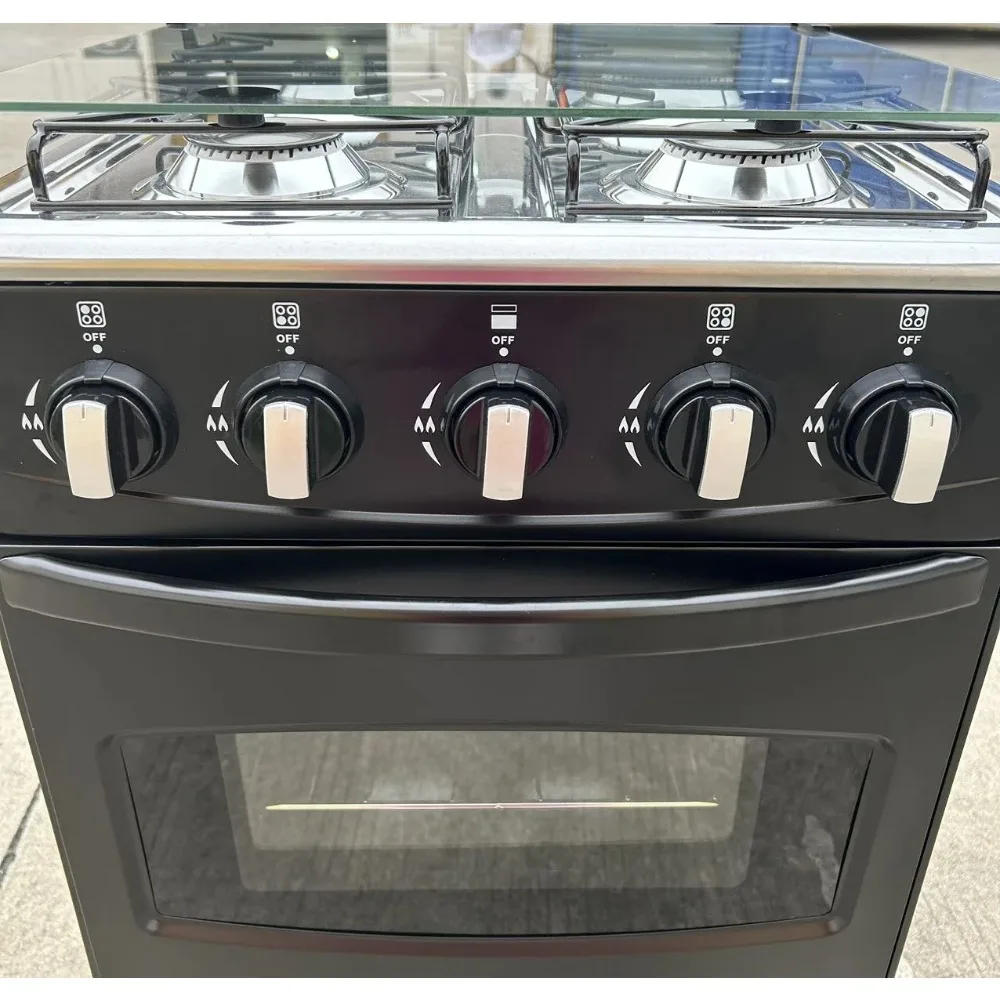 Description Picture 2 of itemFour Burnesr Gas Strove, Stainless Steel Countertop Equipment with Oven, Manual Ignition Commercial Restaurant Domestic  Gas Hob