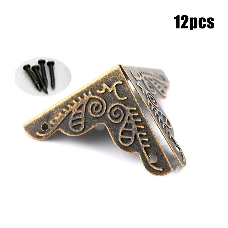 Description Picture 5 of itemBrand New Easy Install Practical Case Box Corners Brackets Protector Triangle With Screws Decorative Edge 12pcs