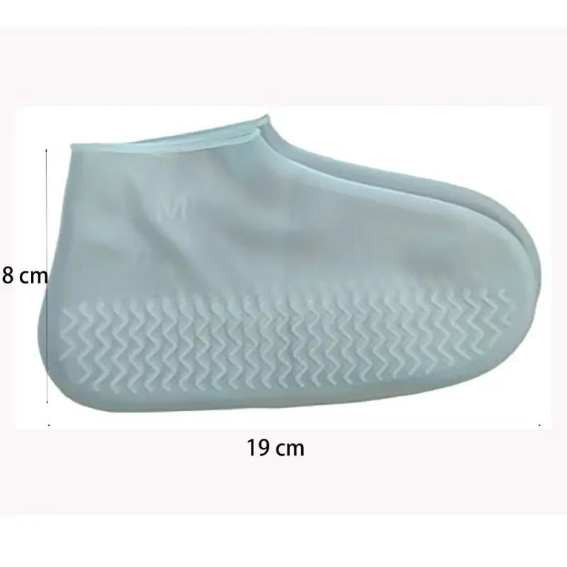 Description Picture 3 of item1 Pair Non-Slip Shoe Covers Reusable Elastic Waterproof Overshoes Latex Thickened Rain Boots Outdoor
