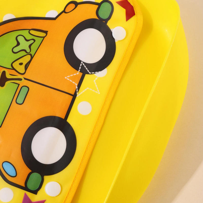 Description Picture 3 of itemSecurity Cartoon Print Baby Bibs Boys Girls Bib Waterproof Soft Silicone Kids Burp Cloth Children Bib Feeding Bib with Pocket