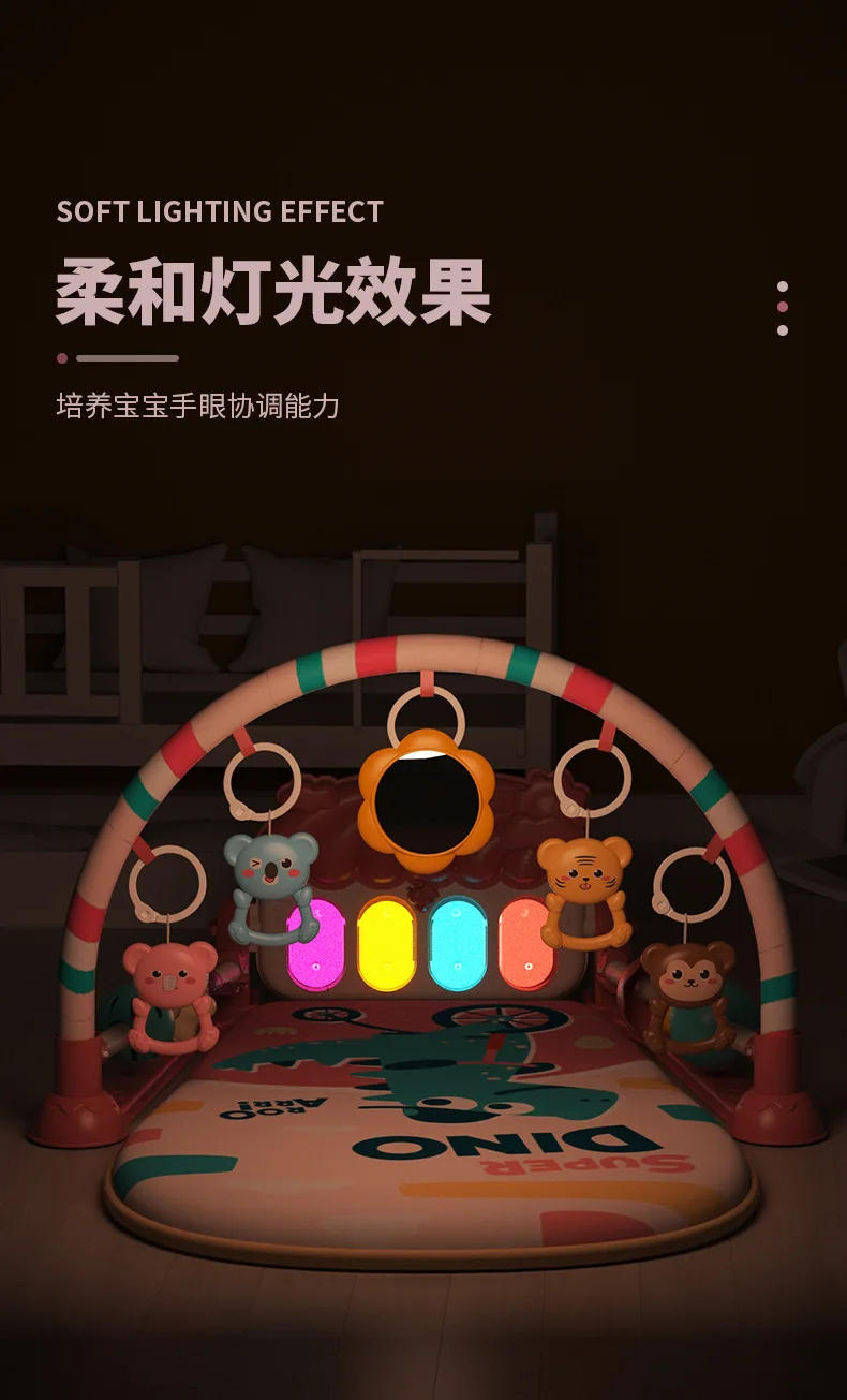 Description Picture 5 of itemNew Baby Activity Gym Music Rack Play Mat Kid Rug Puzzle Carpet Piano Keyboard Infant Playmat Crawling Game Pad Baby Toy Gift