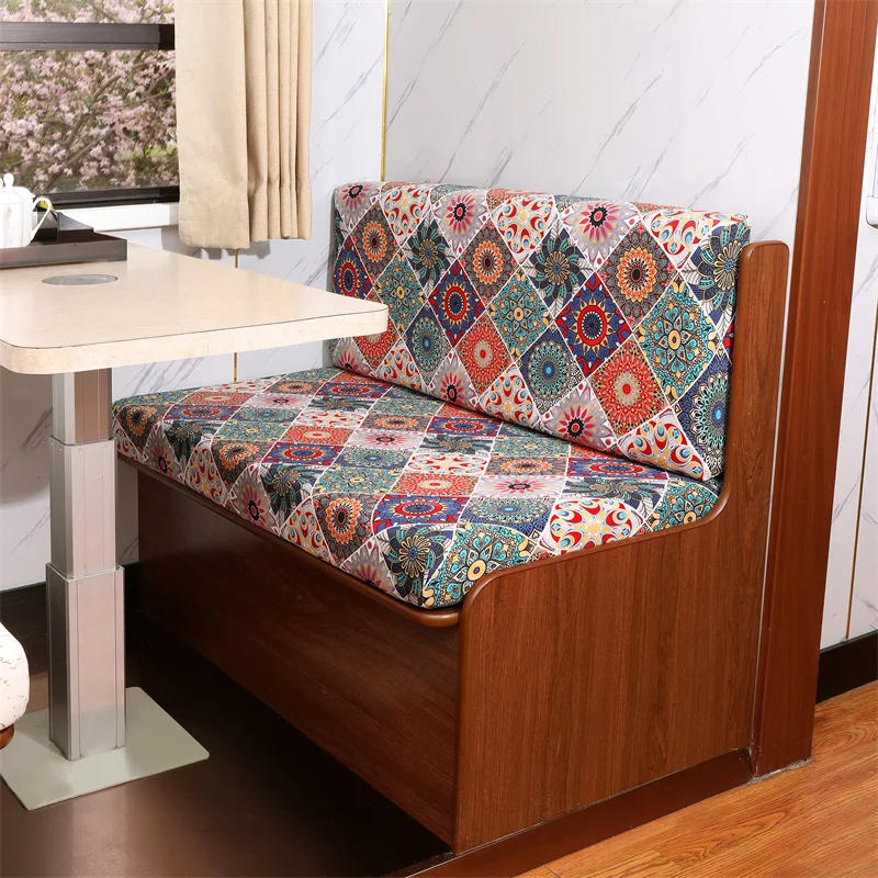 Description Picture 4 of item2pcs/set Elastic RV Dinette Cushions Covers Floral Print Spandex Armless Sofa Cover Camper Car Bench Cover Furniture Protector