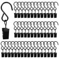 46 Pack Metal Clips Curtain Hooks For Outside String Lights Curtain Rod Hooks Photo Small Clips