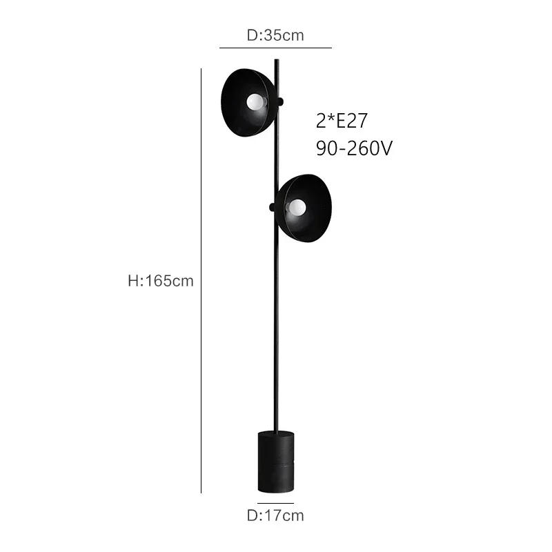Description Picture 6 of itemNordic postmodern minimalist personality living room designer bedroom bedside model room black metal E27 floor lamp stand lamp