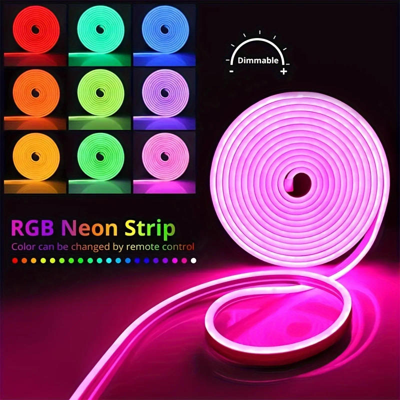 Description Picture 3 of itemDC5V USB RGB Neon LED Strip Light 1M 2M 3M Waterproof Neon Sign Tape Bluetooth Tuya App Control For Room Wall Decor Fairy Light