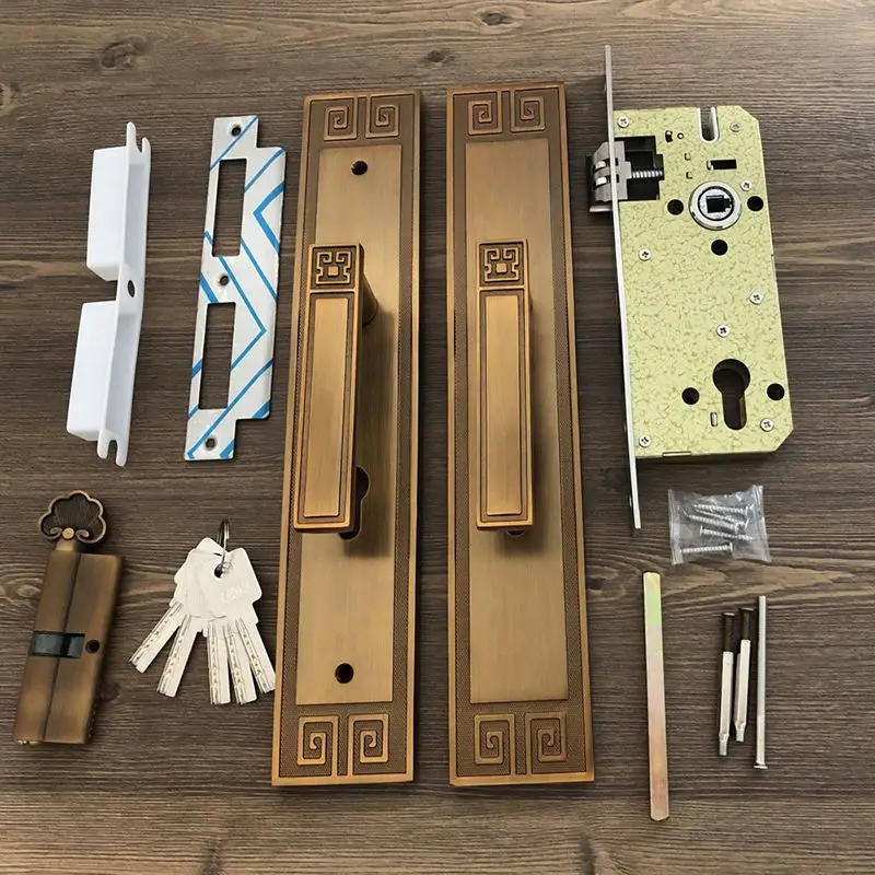 Description Picture 6 of itemChinese Style Bedroom Door Lock Zinc Alloy Handle Lock Body Set Universal Mute Security Door Locks Household Hardware