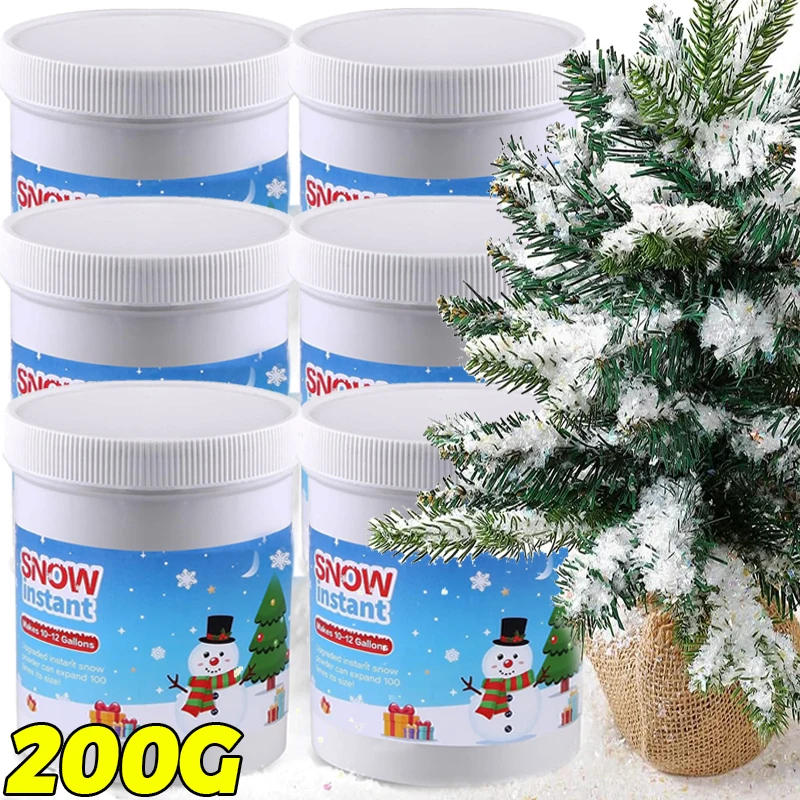 Description Picture 4 of item50/200g Christmas Snowflakes Ornaments Artificial Fluffy Fake Snow Powder DIY Home New Year Party Winter White Scene Prop Supply