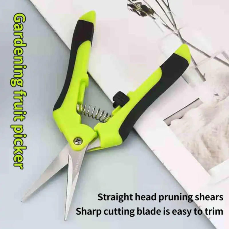 Description Picture 2 of itemGarden Pruning Shears Stainless Steel Pruner Fruit Picking Secateurs Potted Weed Pruning Scissors Elbow Straight Pruning Tools