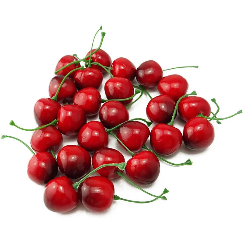 Description Picture 3 of itemFoam Fruit Simulation Cherry Artificial Cherry Fruit Model Photography Props Cake Decoration Fake Fruit