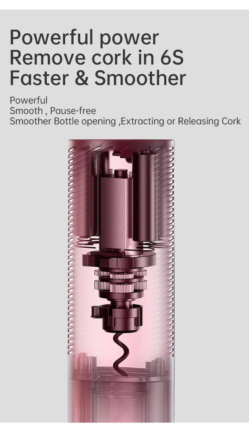 Description Picture 6 of itemElectric Wine Bottle Opener Charged Automatic Reusable Easy Carry Red Wine Opener Gift for Waiter Women Home Kitchen Party Bar