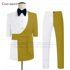 Luxury Men Suit Set Wedding Party Grooms Elegants Outfits Fashion Party Custom Blazer Pants 2 Pieces Homecoming Formal Costumes