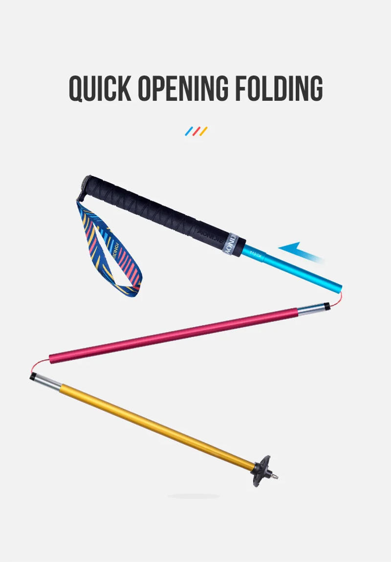 Description Picture 3 of item2pcs AONIJIE New Folding Outdoor Quick Lock Hiking Pole Walking Stick 105cm 115cm Trekking Pole For Height 155cm to 175cm