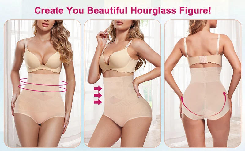 Description Picture 4 of itemHigh Waisted Body Shaper X-shaped Girdles Tummy Control Shapewear Panties Slimming Waist Trainer Butt Lifter Underwear Shapers