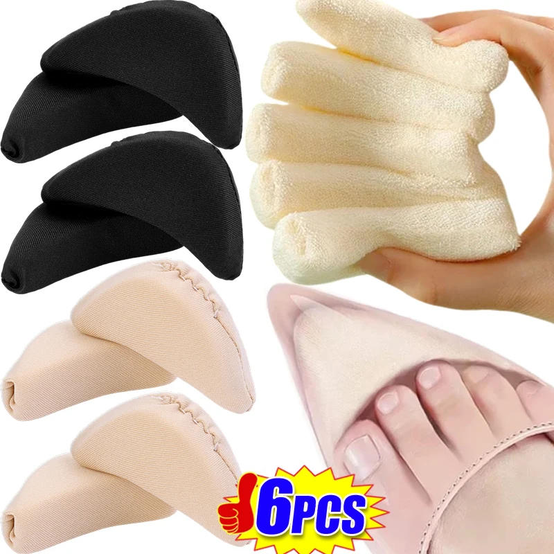 Description Picture 2 of item6pcs Sponge Forefoot Insert Pads Women Adjust Reduce Shoe Size Pain Relief High Heel Filler Insoles Forefoot Toe Plug Cushion