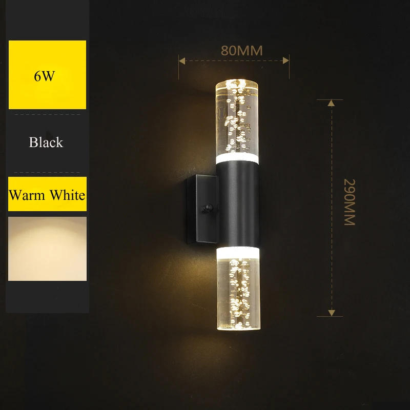Description Picture 5 of itemDouble Head 6W LED Wall Lamp Modern Up Down Aluminum Crystal Bubble Wall Light Indoor Bedroom Living Room Corridor Decor Lights