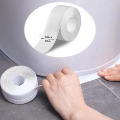 PVC Waterproof Sealing Tape Bathroom Toilet Caulk Tape Kitchen Sink Countertop Mildew Fouling Proof Sealer Self Adhesive Strip