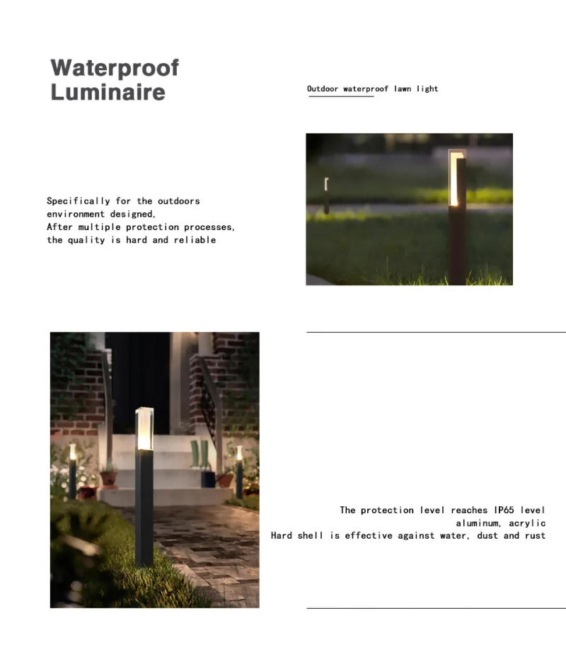 Description Picture 3 of itemModern minimalist square garden villa park landscape lights, LED solar lawn lights, outdoor waterproof courtyard lights