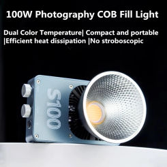 100W Photographic Light S100 Camera Dual Color COB Video Fill Light For Outdoor Photo Portable Handheld Led Photography Lighting